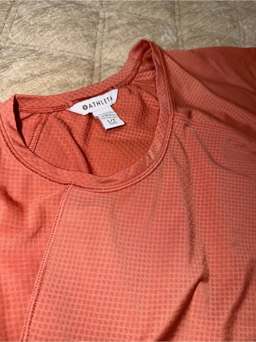 Athleta Coral Performance Short-Sleeve Tee